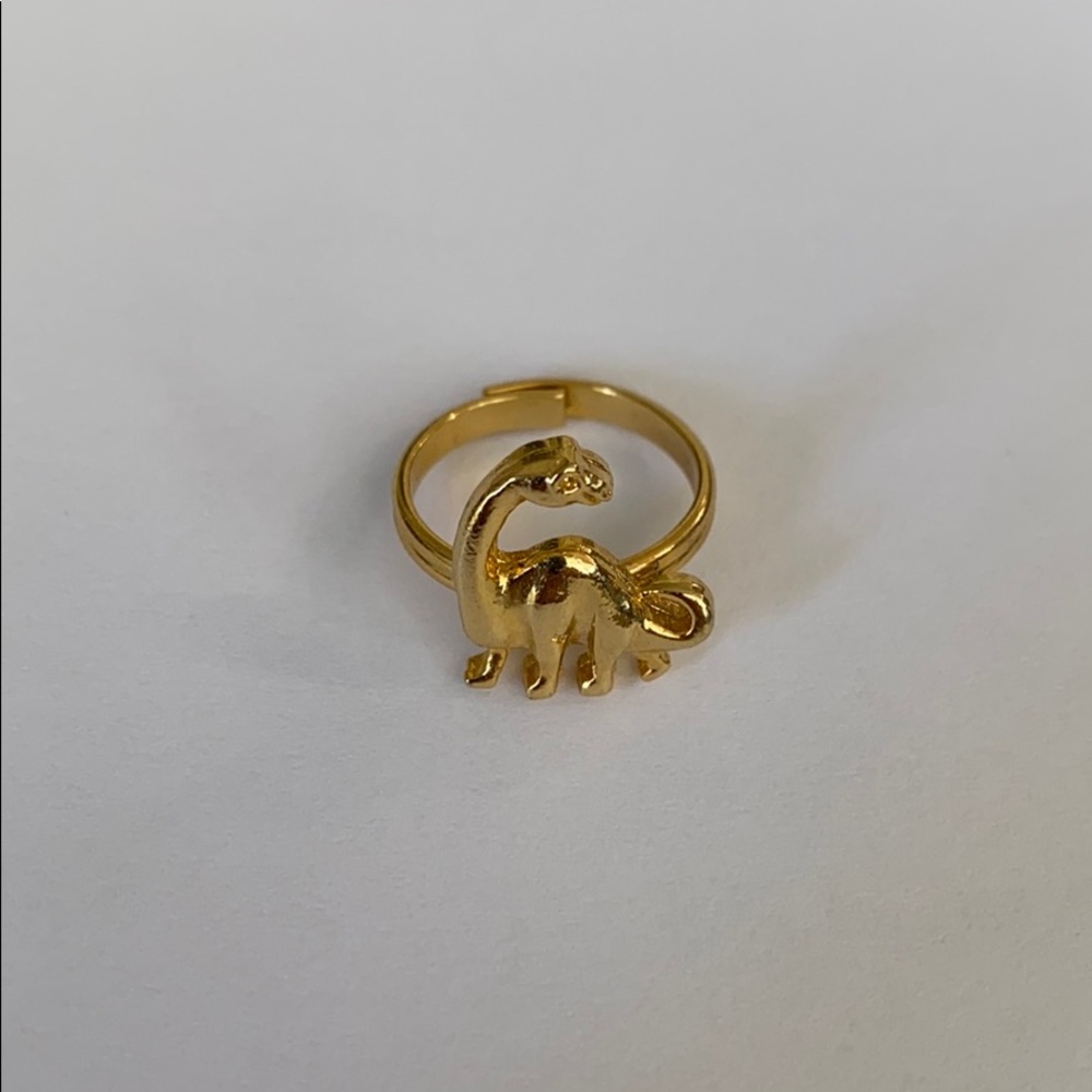 Adjustable Gold Tone Dinosaur Ring